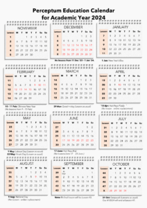 Calendar for Academic Year 2024 - Perceptum Education